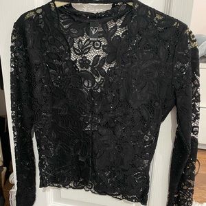 Windsor Black Lace Party Top